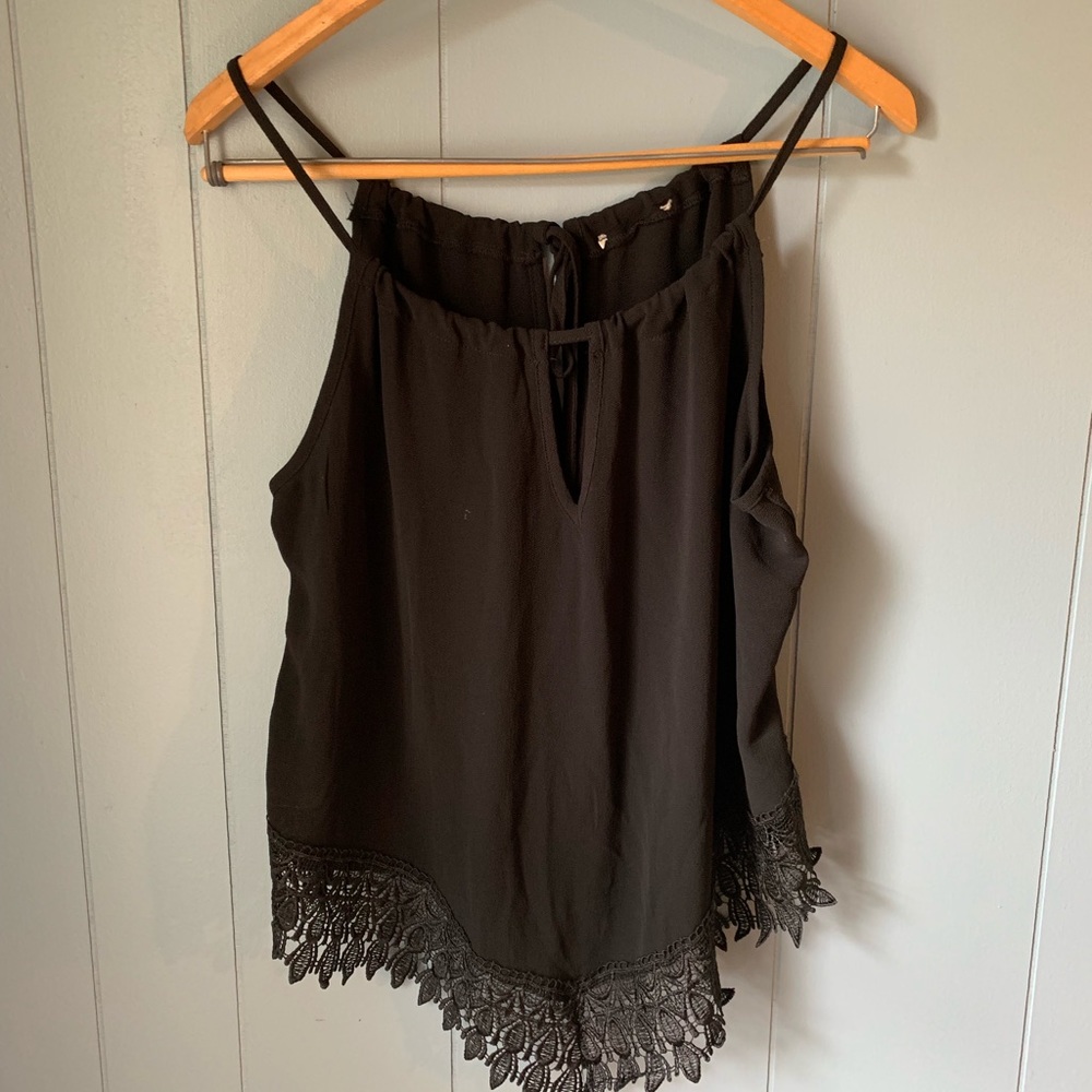 Black boho crop top